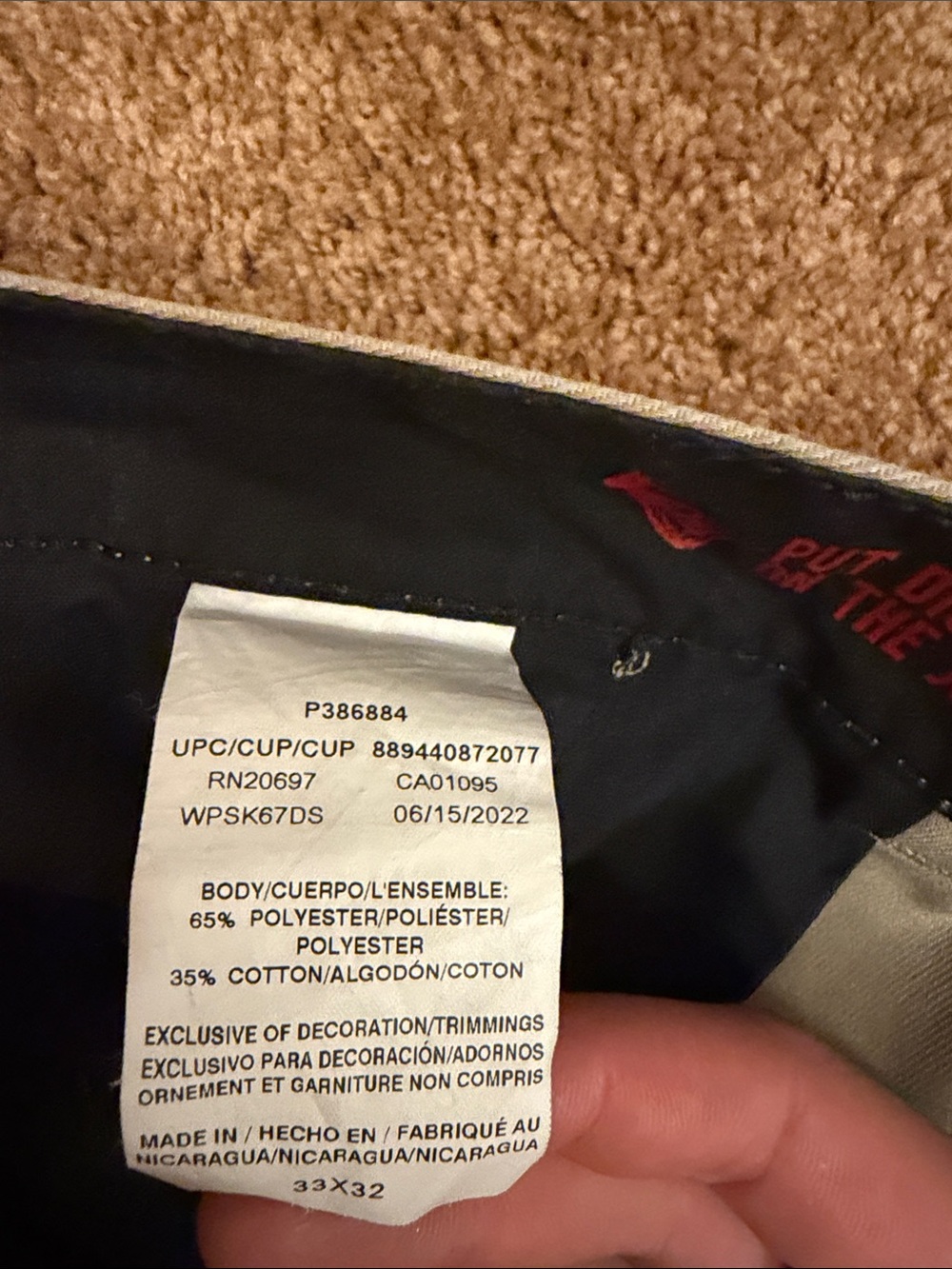 Dickies Men's Classic Khaki Straight-Leg Pants - Picture 2 of 3